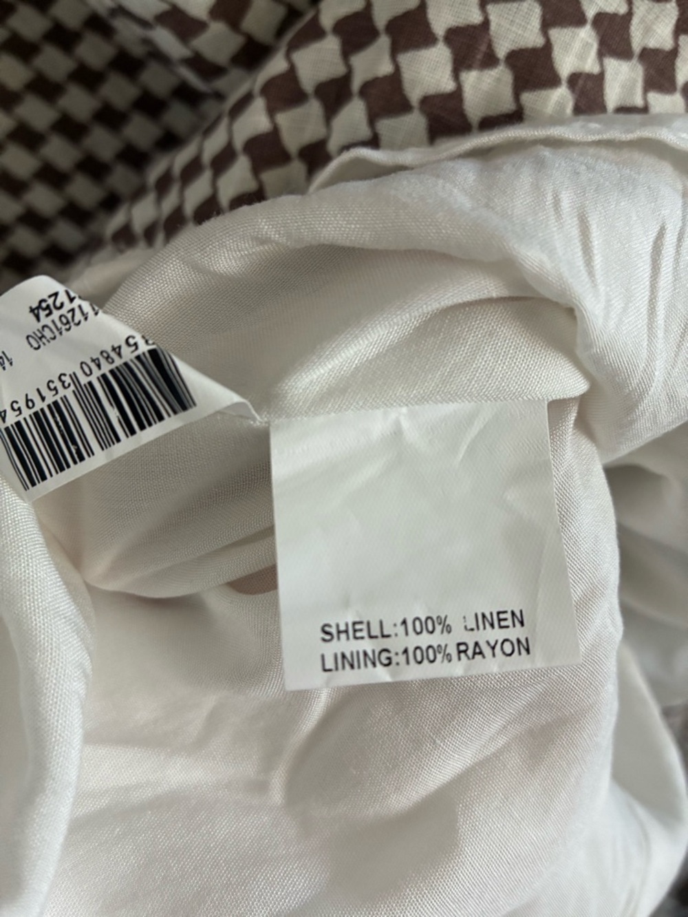 DISSH Strapless Maxi Dress Size 10 Linen Chocolate Geo Bias Cut - Picture 5 of 6